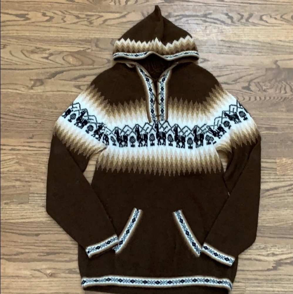 Peruvian Alpaca Wool Hooded Sweater